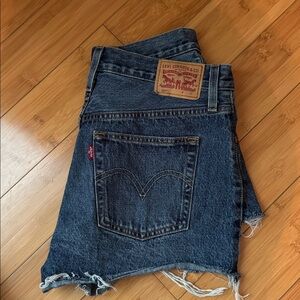 Levi's 501 Dark Blue Denim Cutoff Shorts